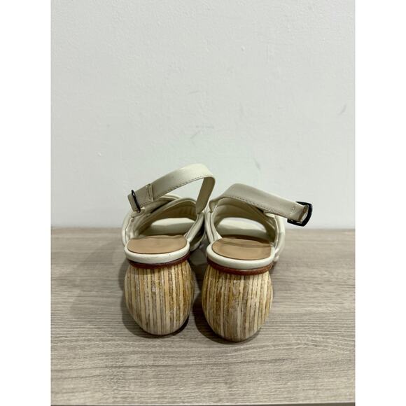 Huma Blanco Franny Wooden Heel Slingback Sandals Bone Women's Size 40 / US 9.5 - Picture 6 of 8